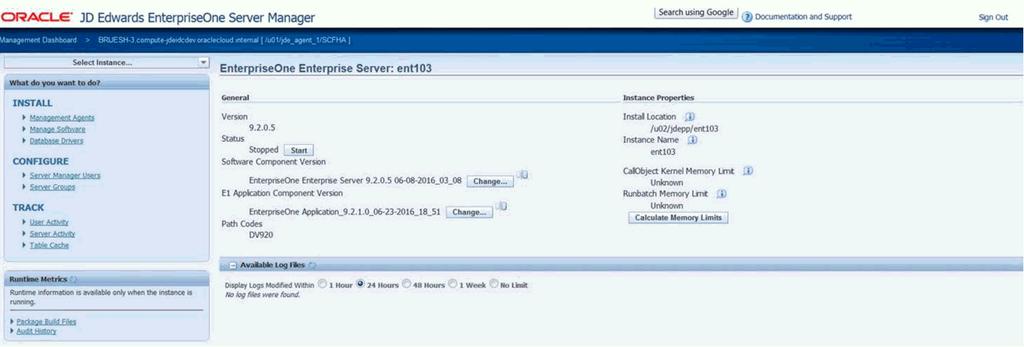 Register an Existing Enterprise Server as a New Managed Instance After you have completed the installation, the browser is redirected to the Management Console page for the newly registered