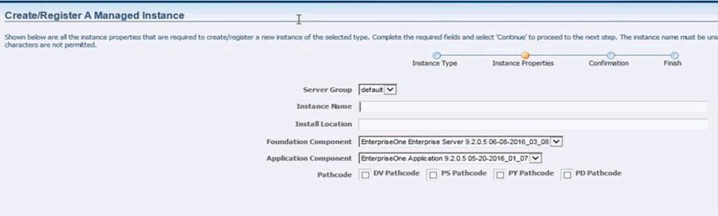 Create (Install) an Enterprise Server as a New Managed Instance 4. Click Continue. Note: If you are using Windows platform, the following screen is displayed. 5.
