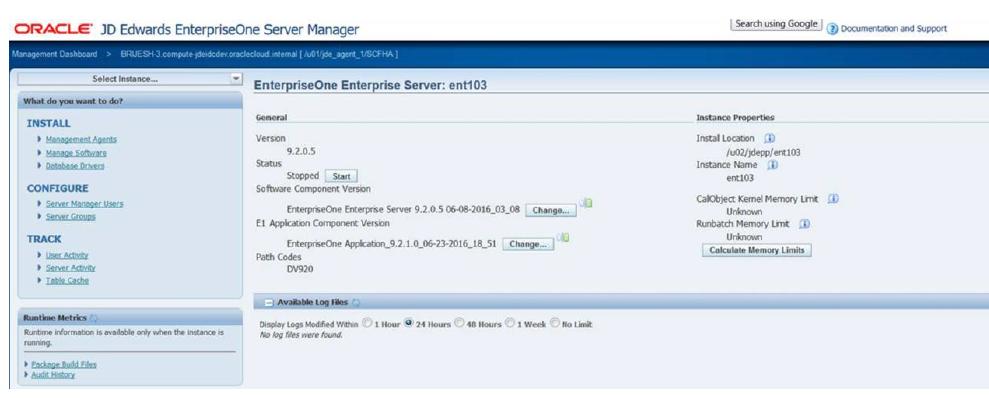 Create (Install) an Enterprise Server as a New Managed Instance After you have completed the installation, the browser is redirected to the Management Console page for the newly registered Enterprise