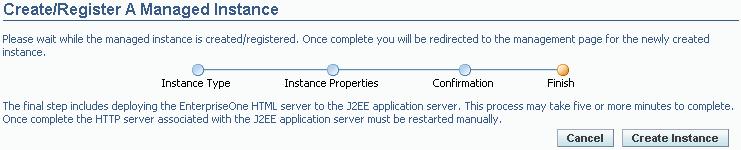 Create a HTML Web Server as a New Managed Instance Note: This example illustrates an installation on a WebSphere Application Server by selecting NONE under Propagate Enterprise Server Config.