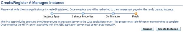 Create an Application Interface Services (AIS) Server as a New Managed Instance 7. On Create/Register a Managed Instance, Confirmation, review the key configuration items.