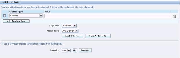 3 Apply Filter Available filter fields are: Page Size Log file contents are displayed using finite page lengths.