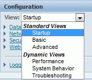 Figure 29 2 Configuration Dropdown The Work with Configurations section provides the following: Compare Instances Save or Restore Configuration Summary Figure 29 3 Work With Configurations 29.1.