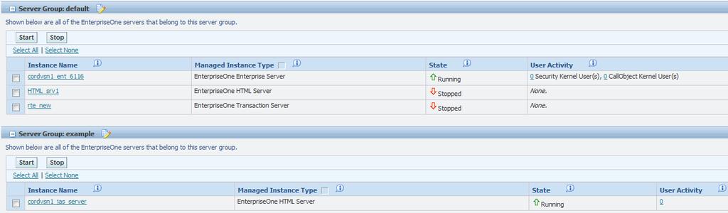 User Interface Layout 3. The grids in this view show the operational status of each installed server and their associated Managed Instances.