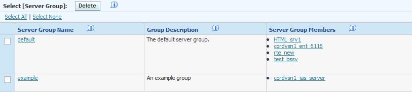 Configuring Default Configuration Settings 2. In the Select [Server Group] pane of the Server Groups page, click the Server Group Name hyperlink in the Server Group Name row. Note: If prior to 9.1.