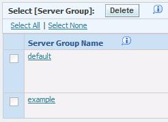 Figure 7 1 Server Group Name Hyperlink In the Server Group Default Configuration pane, the Management Console lists each type of JD Edwards EnterpriseOne server that could belong to the group and the