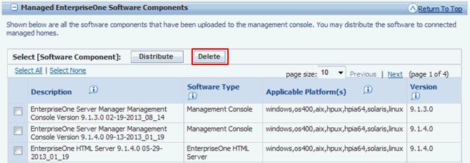 On the confirmation dialog, click OK to perform the requested deletion. You cannot delete a Software Component that has a Dependent Managed Instance.