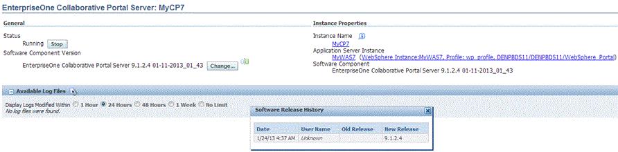 View the Software Release History for a Managed Instance 9.