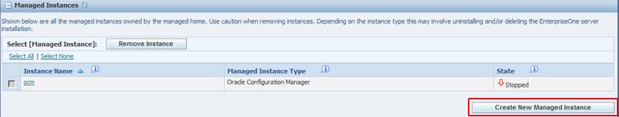 Register an Oracle WebLogic Server 12c Figure 11 2 Managed Instances