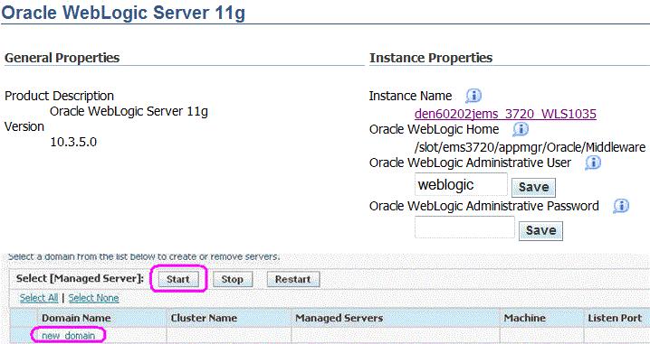 Create a J2EE Server Container for the WebSphere Application Server (WAS) 5. On the J2EE Servers section of the page, select the J2EE Server that you just created and click the Start button.
