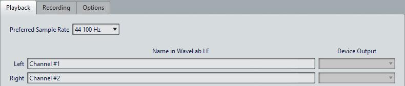 Setting Up Your System Defining VST Audio Connections VST Audio Connections Tab This tab allows you to specify how the internal input and output channels in WaveLab LE are connected to your sound