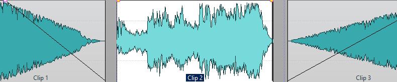 Clips A clip contains a reference to a source audio file on your hard disk, as well as start and end positions in the file, envelope curves, fades, etc.