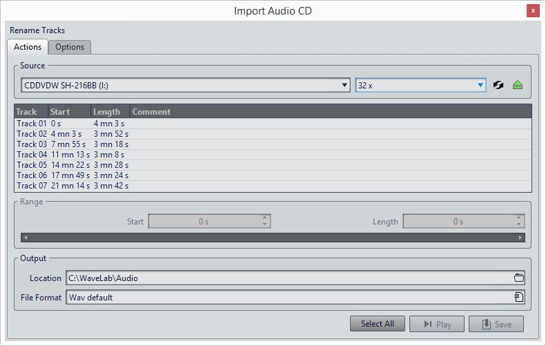 Importing Audio CD Tracks You can read audio tracks from regular CDs and save them as a digital copy in any audio format on your hard disk.