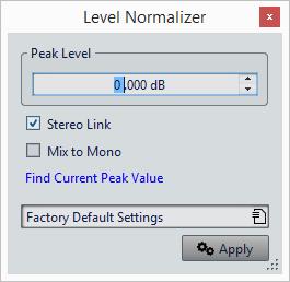 Offline Processing Level Normalizer Dialog This processor also lets you add clipping. Clipping is when the gain is raised to a point where distortion is added.