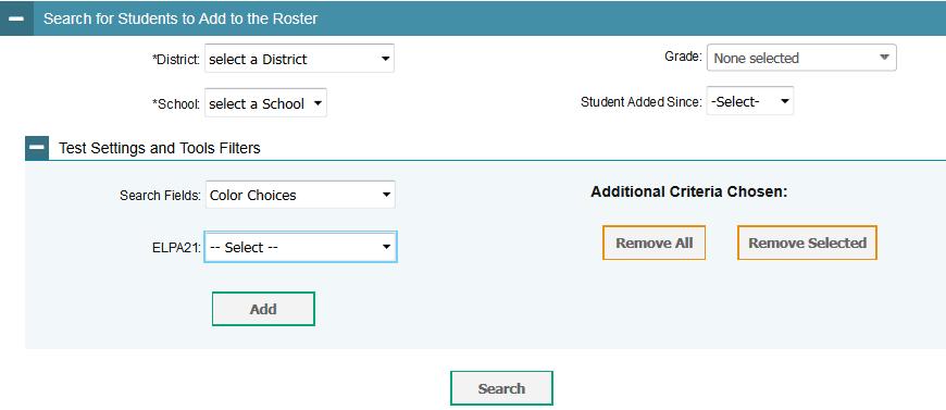 Note: You can only create rosters from students associated with your school or district. To add a roster: From the Rosters task menu on the TIDE dashboard, select Add Roster.
