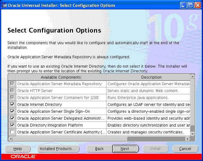 Accept the default Configuration Options and click Next.