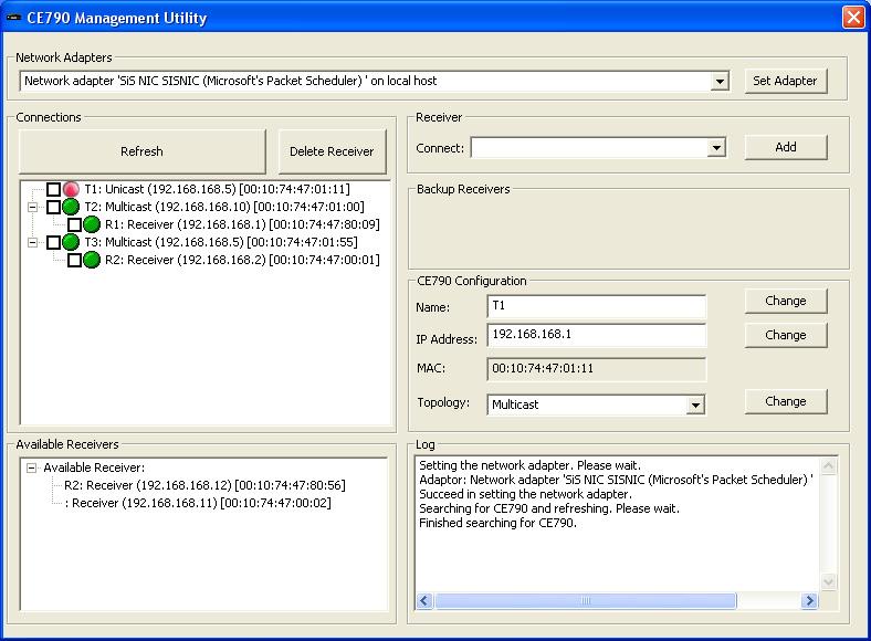 GUI Main Page The CE790 Management Utility is a convenient and intuitive method to manage your complete CE790 installation from one screen.