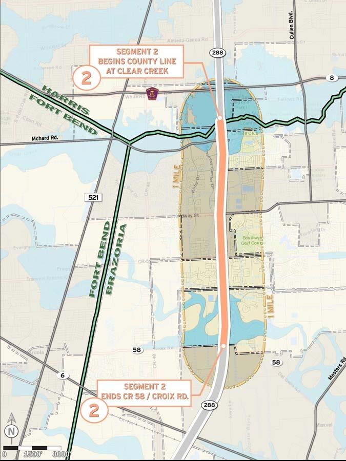 Brazoria County Project Overview Brazoria County Toll Road Authority (BCTRA) Project: 5 miles from Harris/Brazoria County line to CR 58/Croix Rd Project Scope: 4 tolled lanes (2 each direction)