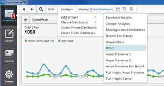 Adding snippet data to the dashboard Add the WCO widget using the