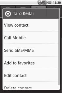 To view your Contacts list Do one of the following to display your contacts list: Press HOME, touch the Applications tab, and then touch Contacts. Press the CALL button, then touch the Contacts tab.