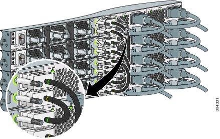 Switch Installation StackPower Cabling Configurations This figure shows a ring configuration using