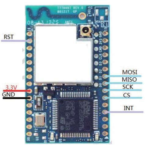 A GPIO signal acts as WAKE signal. The MRF24J40MA module can be connected to the EMSK board as shown below.