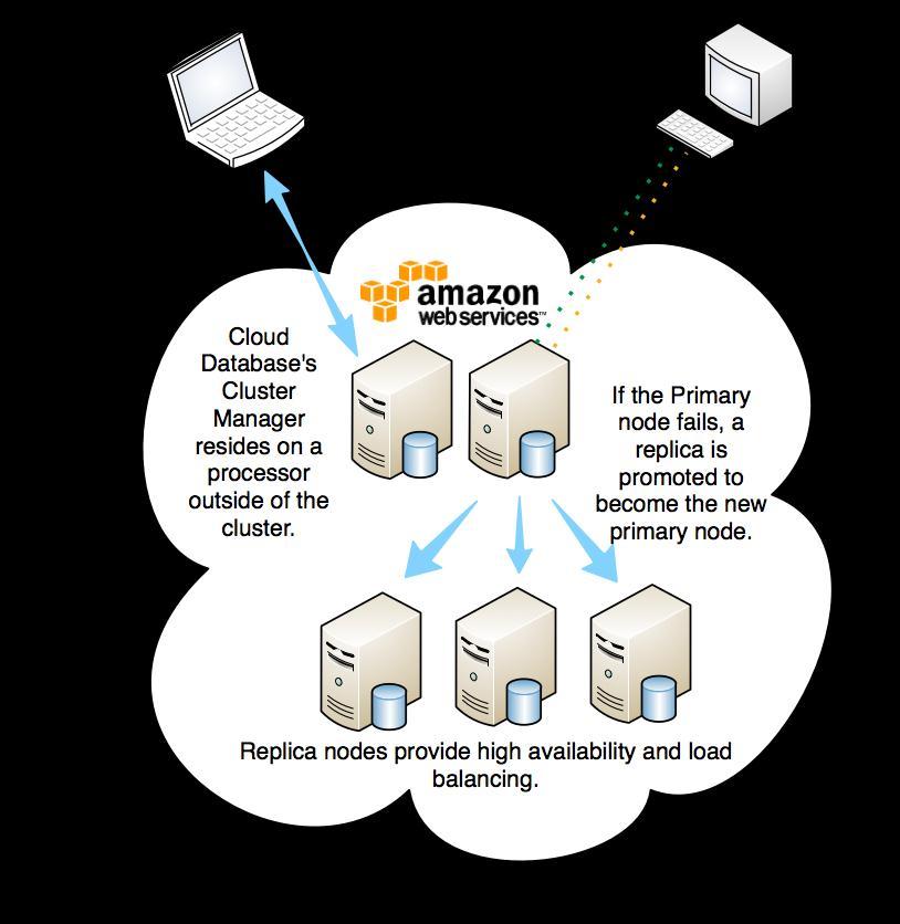 2.3 Cloud Database Hosting Options You can use Postgres Plus Cloud Database on an Amazon EC2 public cloud, a Eucalyptus private cloud or traditional hardware installation. 2.3.1 Public Cloud Environment A public cloud (shown in Figure 2.