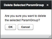 A popup will confirm that the parameter group has been successfully created.