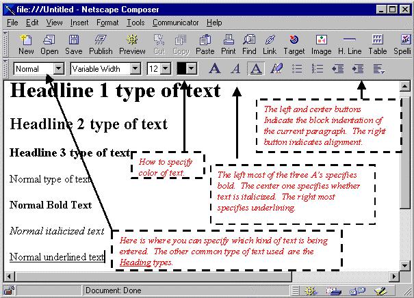 An About Netscape Composer The pictures and directions in this handout are for Netscape Composer that comes with the Netscape Communicator 4.