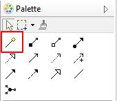 The Magic Connector in the Palette The Magic Connector has two uses - firstly to create a new allowed connection between one element and another, and secondly to create a new element and an allowed