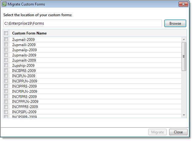 Note that custom forms are now stored within the company file (rather than in a folder on your computer).