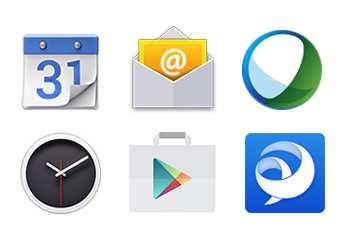 Android OS X Web browsing X E-mail X Webex X Instant
