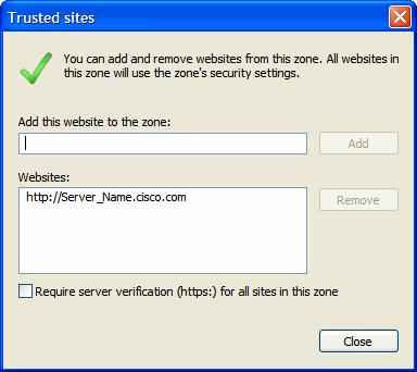 For details, see Configuring MeadCo s Security Manager on page 12. d. Then, select the Trusted sites zone and click the Sites button. e.
