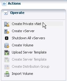 create private vnets. Public networks are created by the cloud administrator when a vdc is created. In this example, you create a private vnet for 14 elements.