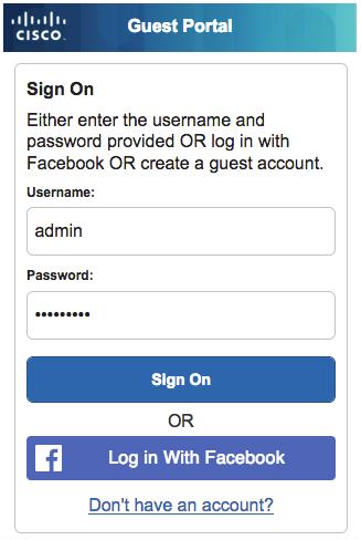 Facebook login for guest (phase 1) Login using local ISE