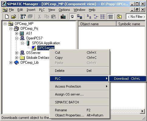 PCS 7 Engineering 4.5 Configuration support with the PCS 7 project wizard 3. Right-click on the object below the SPOSA application. 4. Select " CPU > Download". 4.5 Configuration support with the PCS 7 project wizard The PCS 7 project wizard The PCS 7project wizard supports you when creating a PCS 7project including an OpenPCS 7 station.