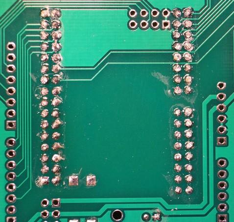 When happy with the placement, solder in the remaining pins starting with the furthest pin from the first