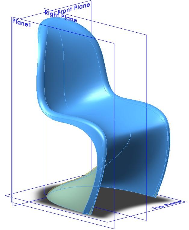 Create a wall thickness Go to: Insert > Boss/Base > Thicken or click at the Thicken icon Click at the chair Select the