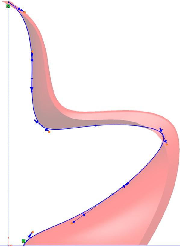 Improve the shape of the curve Click and drag the spline points to improve the shape of the curve Change the direction of a spline point Click on a spline point which you want to improve The
