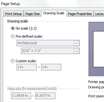 On the New Electra Drawing template, the page is set to 1:1 scale, which is optimized for schematic drawing and produces an excellent printed