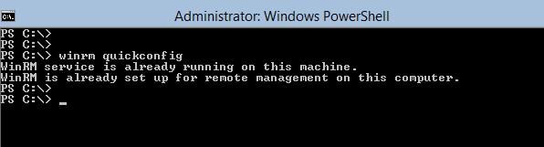 2. From a machine on the same domain, run winrs r:[servername] [command] command.