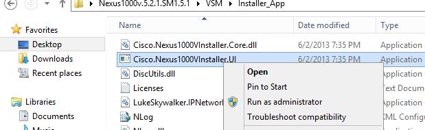 installer application only shows hosts that do not have a virtual switch. This installs the VSMs and provides some basic configuration.
