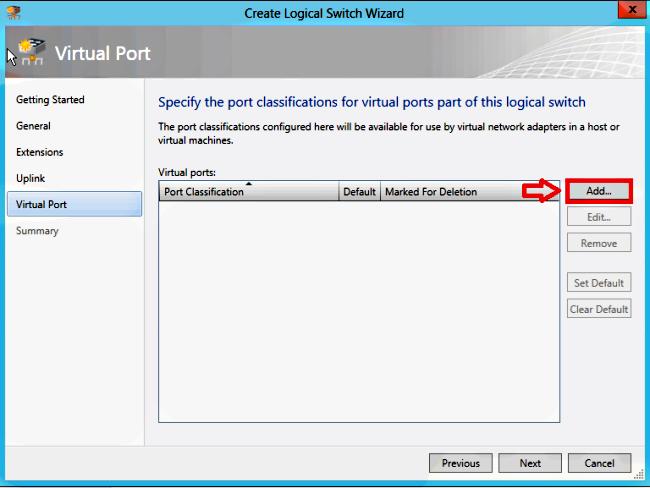 8. Choose your VSM and the port profile you created. Click browse in order to create a port classification.
