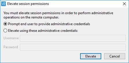 3.4 Requesting elevated privileges on an end user s computer On Windows, your session must be granted elevated privileges before you can reboot the end user s computer, or interact with UAC prompts,