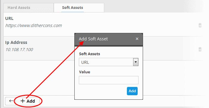 The 'Add Soft Asset' dialog will be displayed.
