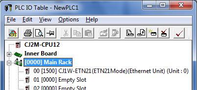 7.3.4. Parameter Settings Set the parameters for the Ethernet Unit. 1 Double-click [0000] Main Rack on the PLC IO Table Window to expand the tree.