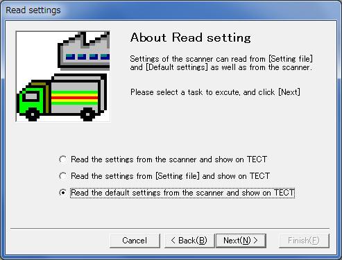 8.Initialization Method 6 A message "About Read setting" appears in the Read settings Dialog Box.