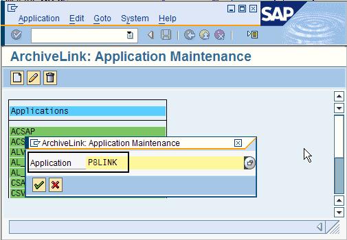 7.2 Creating an SAP ArchiveLink application for linking FileNet P8 objects Create an SAP ArchiveLink application and configure it for use with P8 Client SAP Connector. Before you begin: 7.