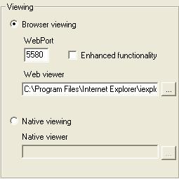 Figure 57. Viewing area of the Viewing Client Setup window containing the sample specifications What to do next: 9.1.