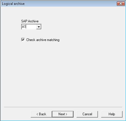 1. In the SAP Archive field, specify the logical archive ID.